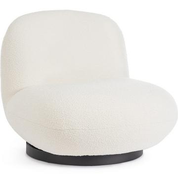 Fauteuil pivotant Margot bouclé blanc