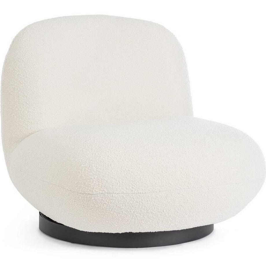 mutoni Fauteuil pivotant Margot blanc boucle  