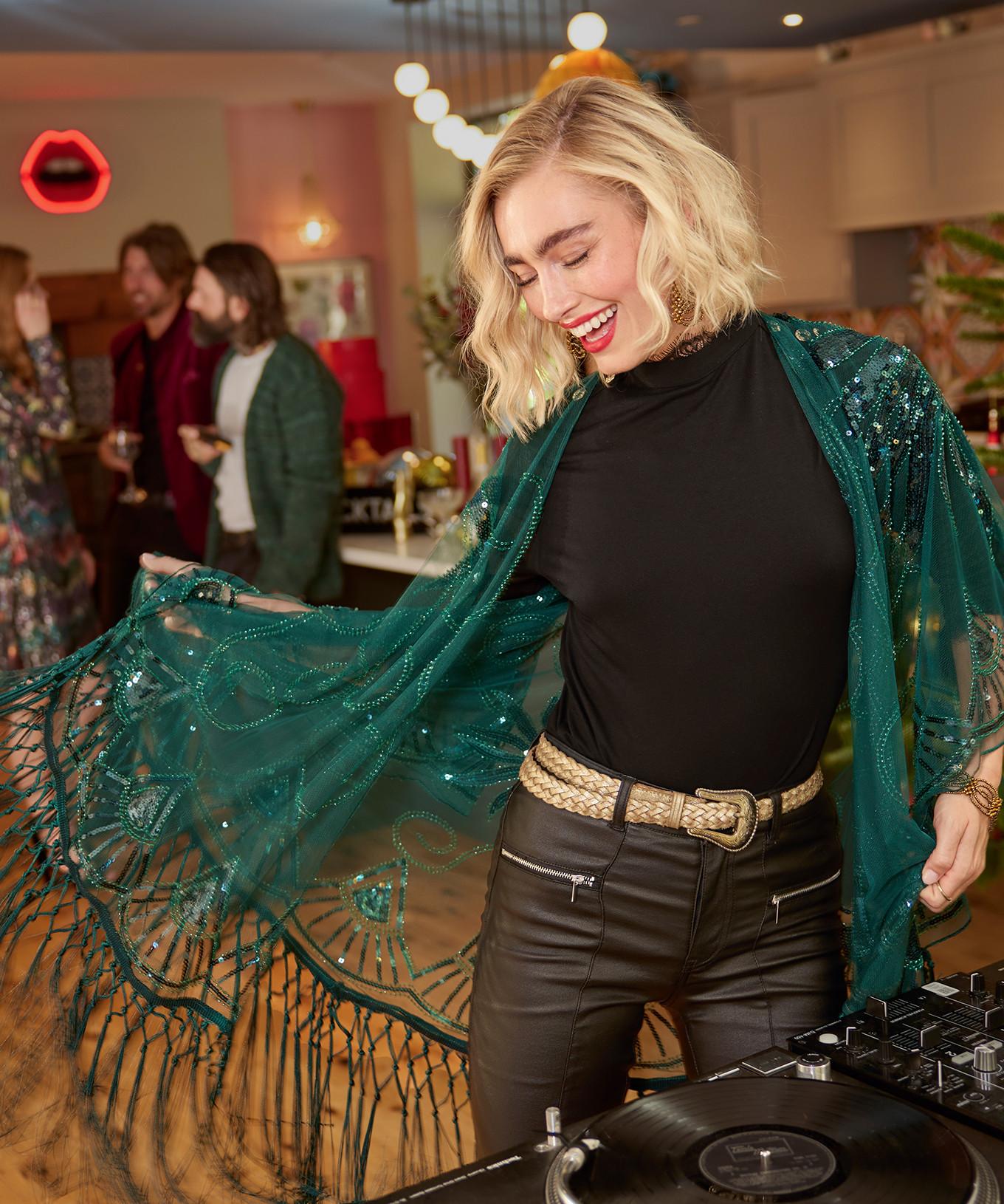 Joe Browns Top Jersey Col Montant Bord Dentelle  