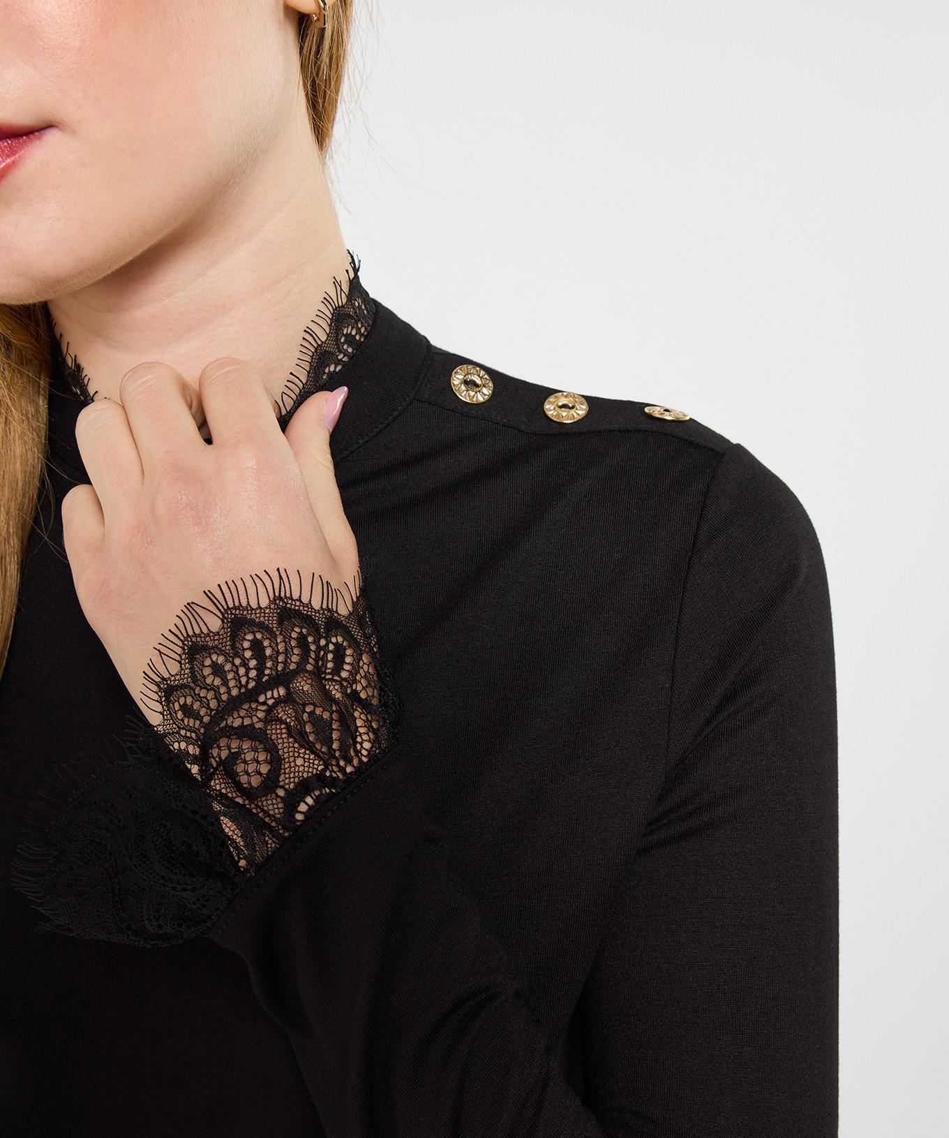 Joe Browns Top Jersey Col Montant Bord Dentelle  