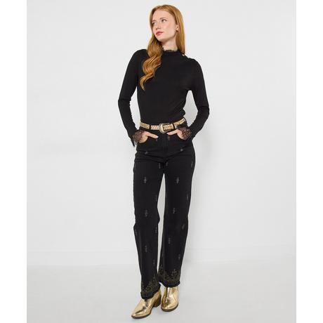 Joe Browns Top Jersey Col Montant Bord Dentelle  