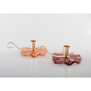 Aulica  BOUGEOIRS ORANGE ET VIOLET AVEC ANSE - LOT DE 2 