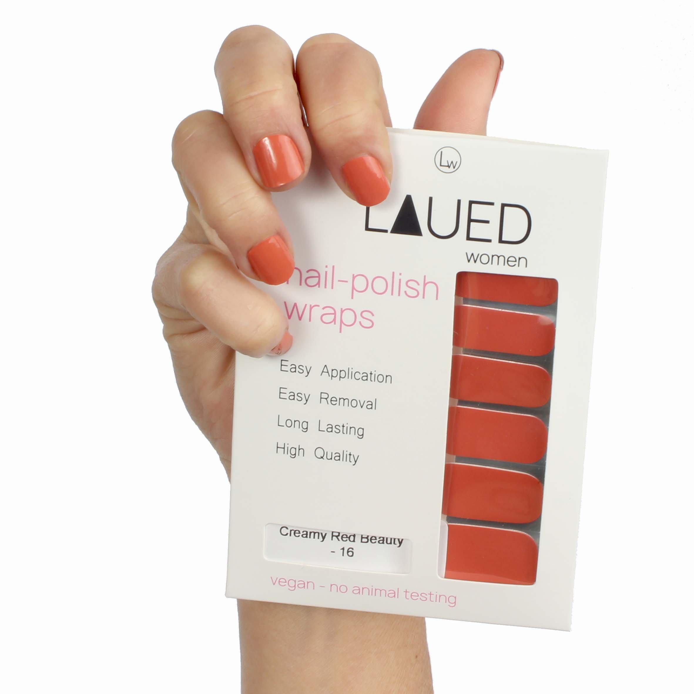 LAUED  vegane Nagelfolien solid statement Creamy Red Beauty 