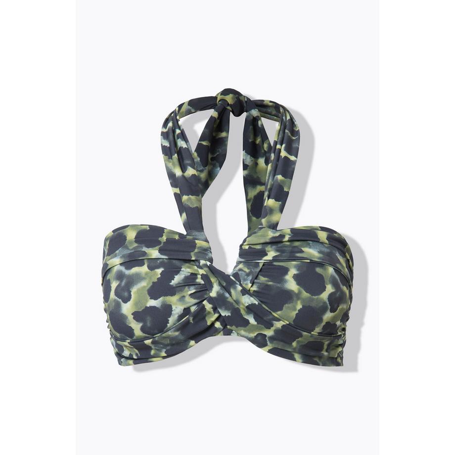 Studio Untold Top bikini Coppe morbide Busto drappeggiato Camouflage  