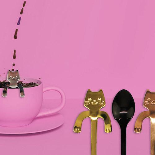 Winkee Kit de cuillères à café chaton (4 pièces)  