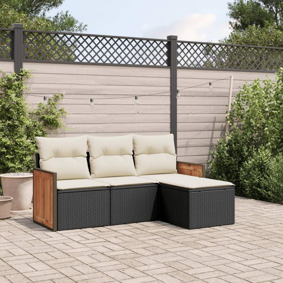 VidaXL Ensemble de canapés de jardin rotin synthétique  
