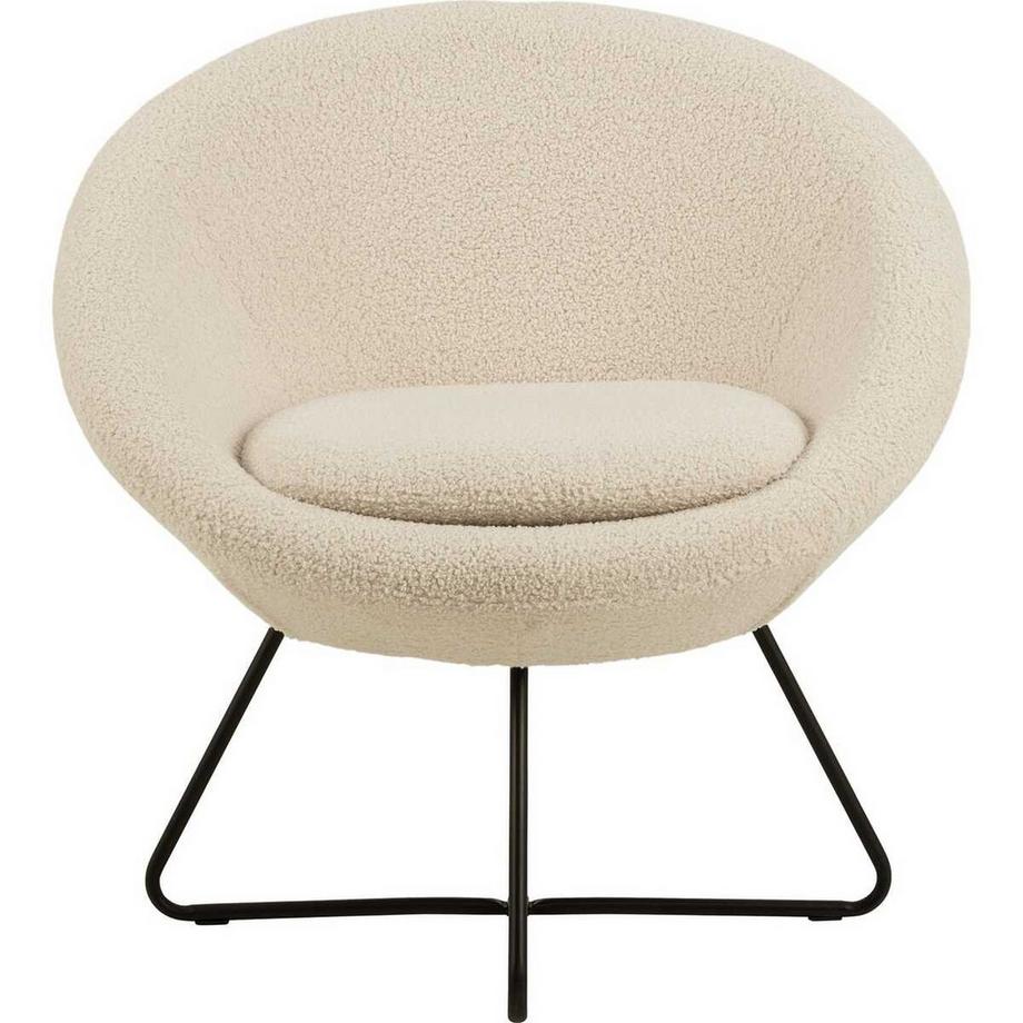 mutoni Fauteuil lounge Bowl crème  