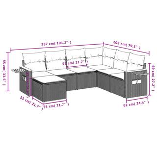 VidaXL set divano da giardino Polirattan  