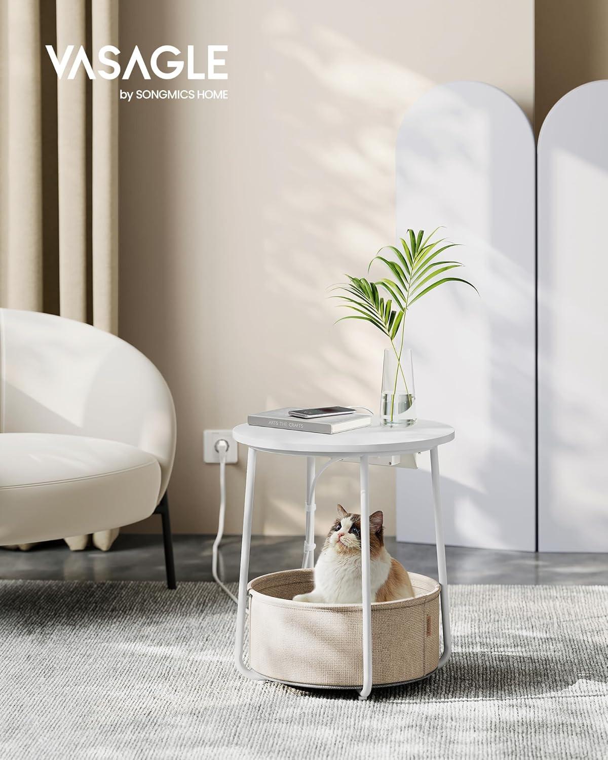 Songmics Beistelltisch mit Steckdose  