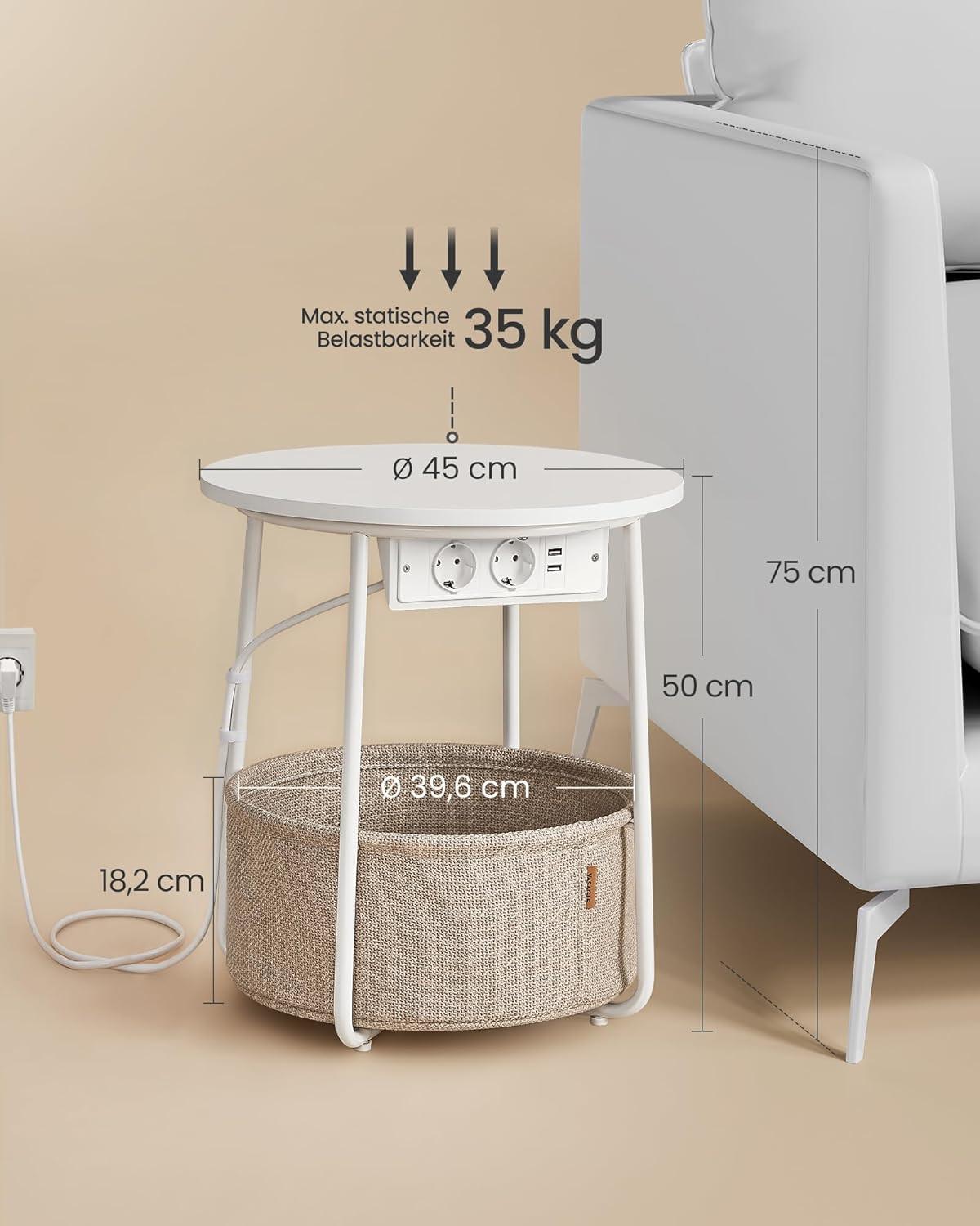 Songmics Beistelltisch mit Steckdose  