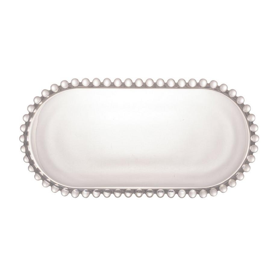 Wolff  Assiette ovale en cristal perlé 