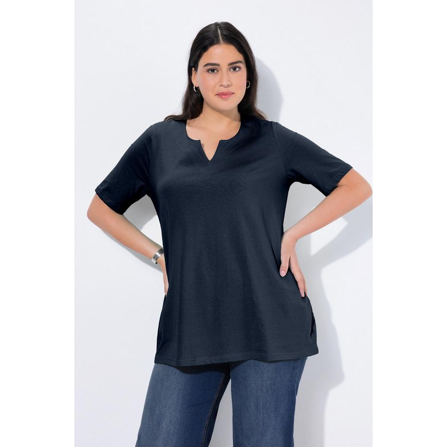 Ulla Popken T-Shirt Linea A Scollo Tunica Mezza Manica  