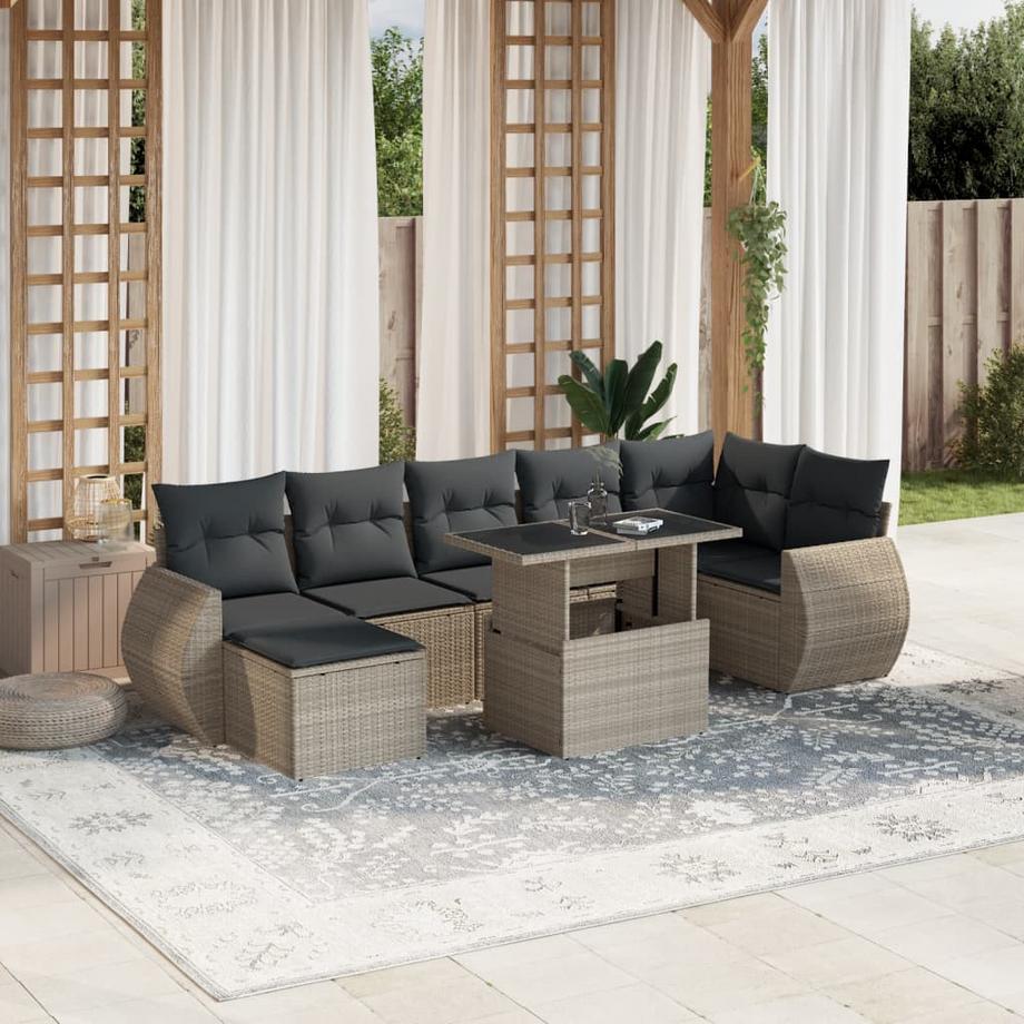 VidaXL Ensemble de canapés de jardin rotin synthétique  