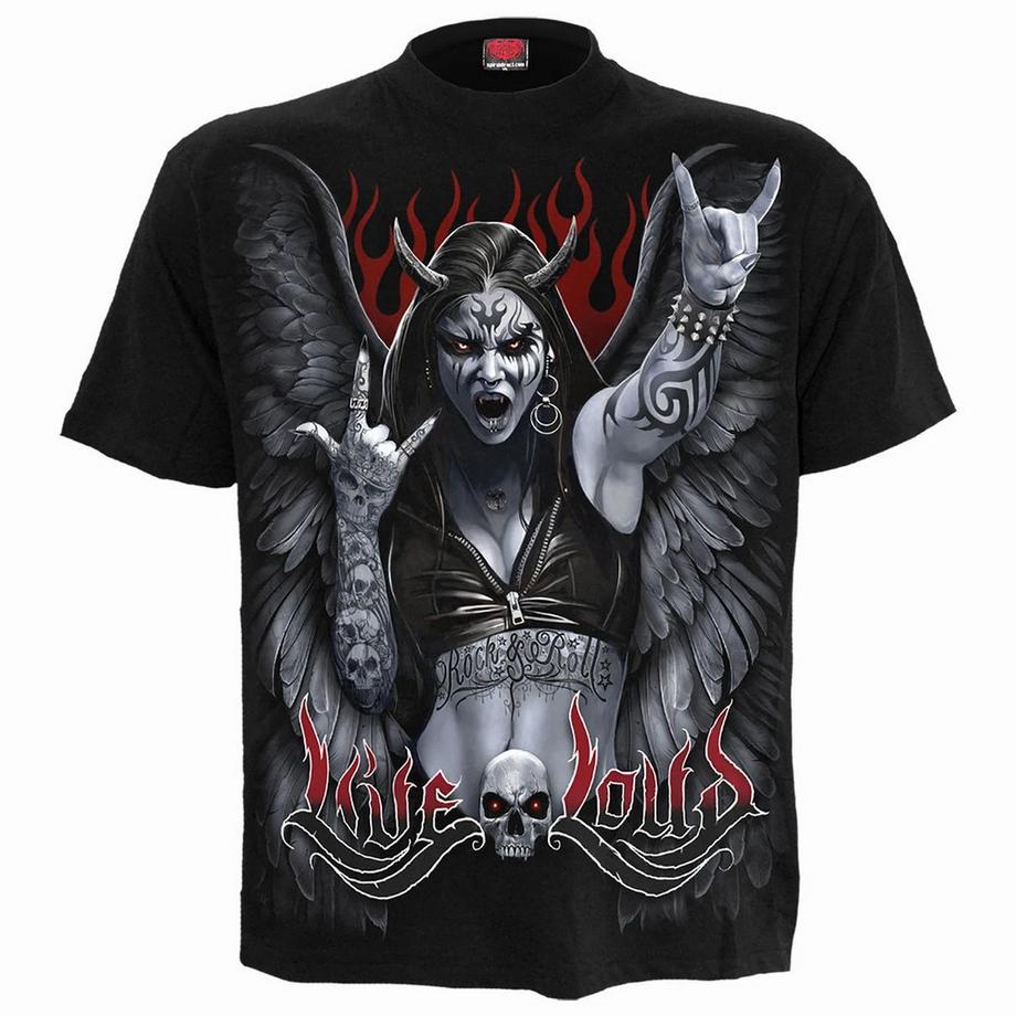 T-ShirtMotiftyle Imprimé Au Dos Live Loud