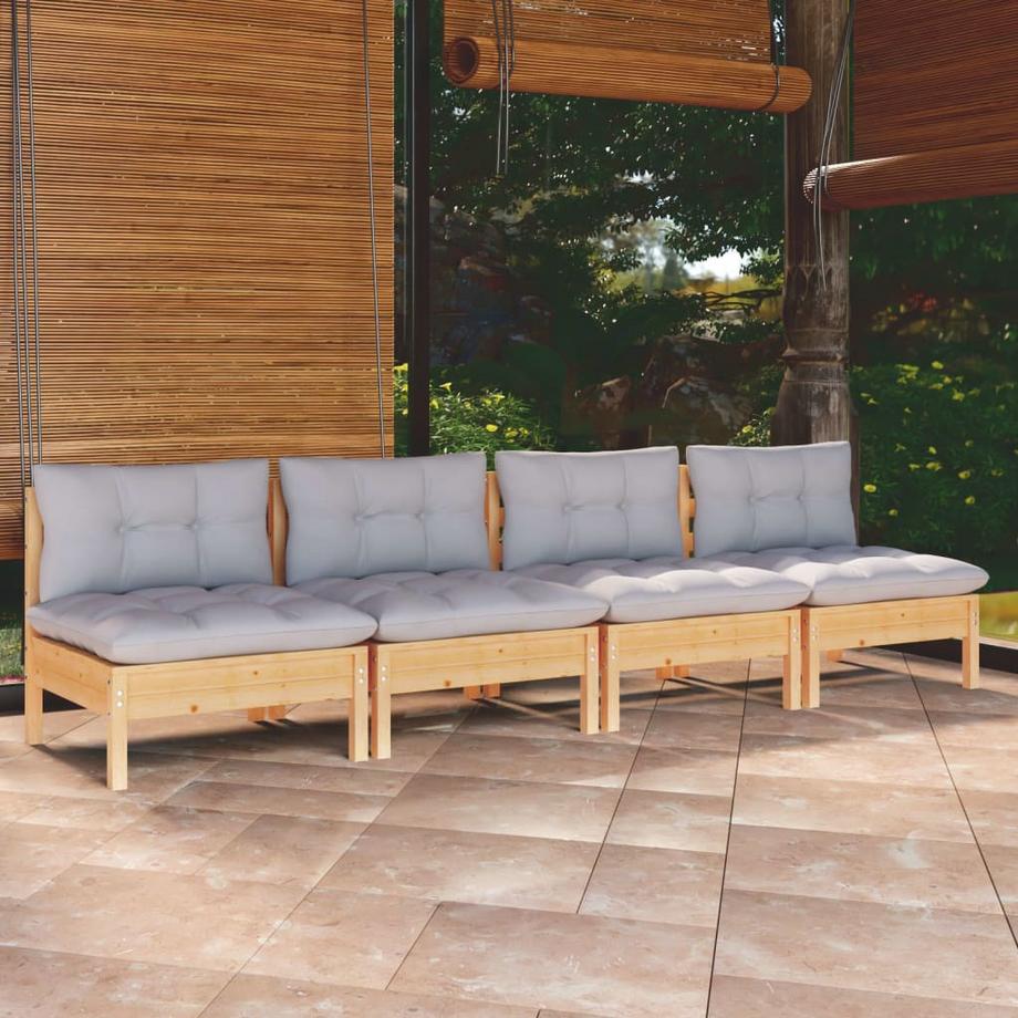 VidaXL 4-sitzer-gartensofa kiefernholz  