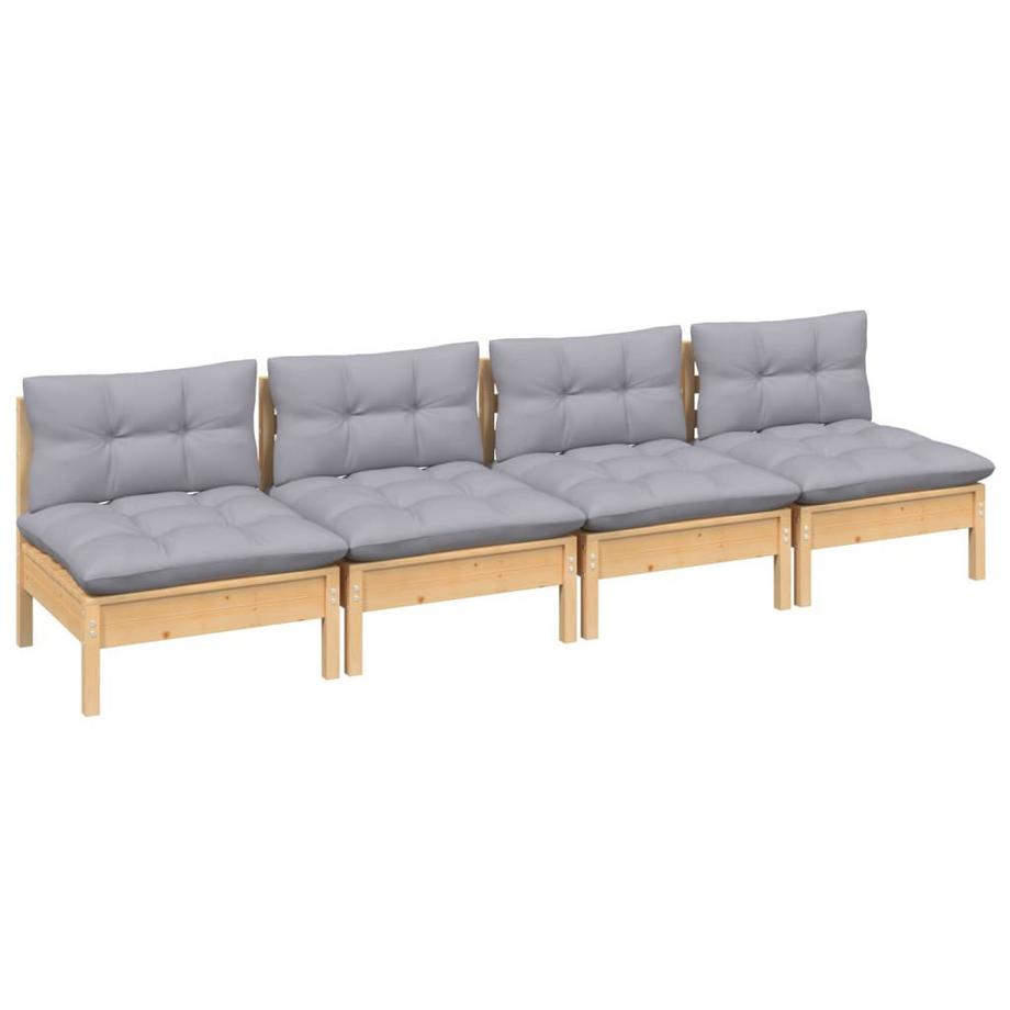 VidaXL 4-sitzer-gartensofa kiefernholz  