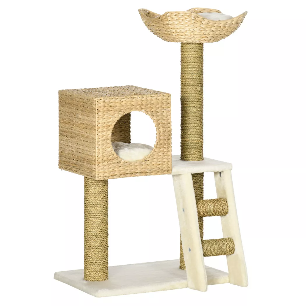 PawHut - Kratzbaum, One Size, Weiss-Natur