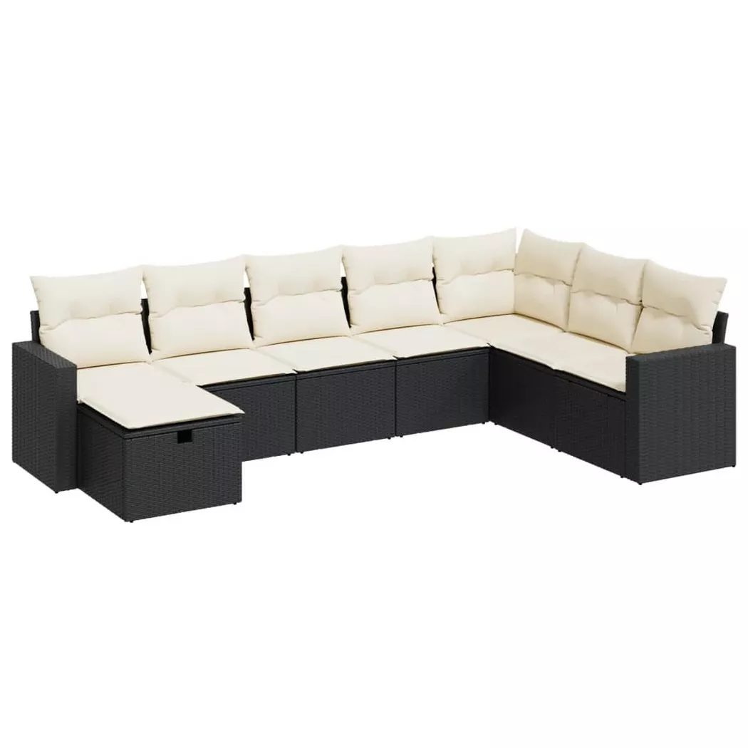 VidaXL - Gartensofa set poly-rattan, One Size, Schwarz