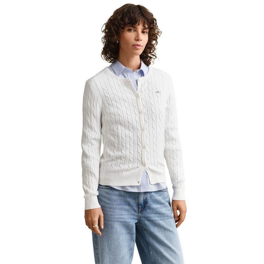 GANT Cardigan Stretch à Torsades Coupe Ajustée  