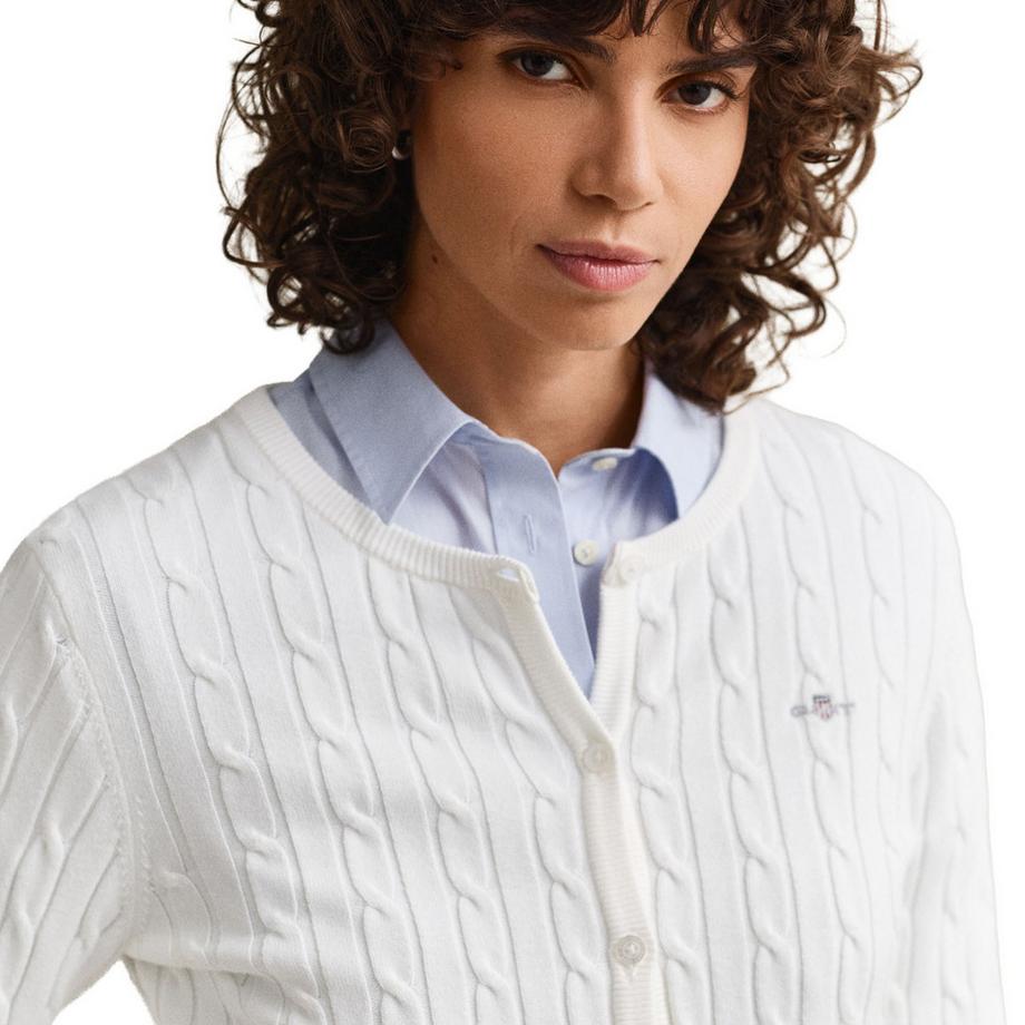 GANT Cardigan Stretch à Torsades Coupe Ajustée  