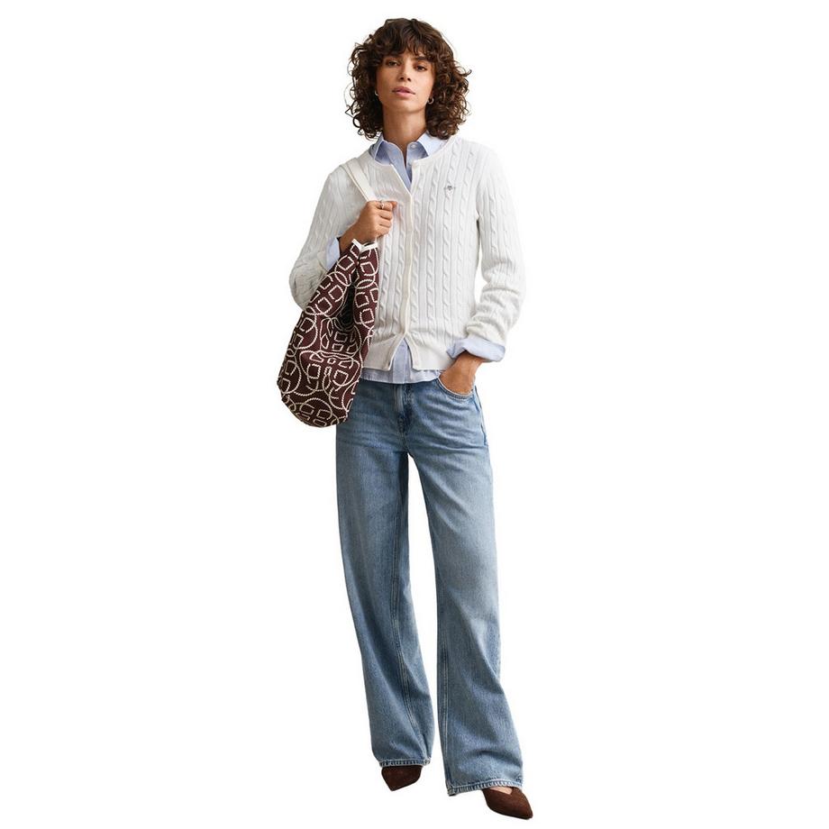 GANT Cardigan Stretch à Torsades Coupe Ajustée  