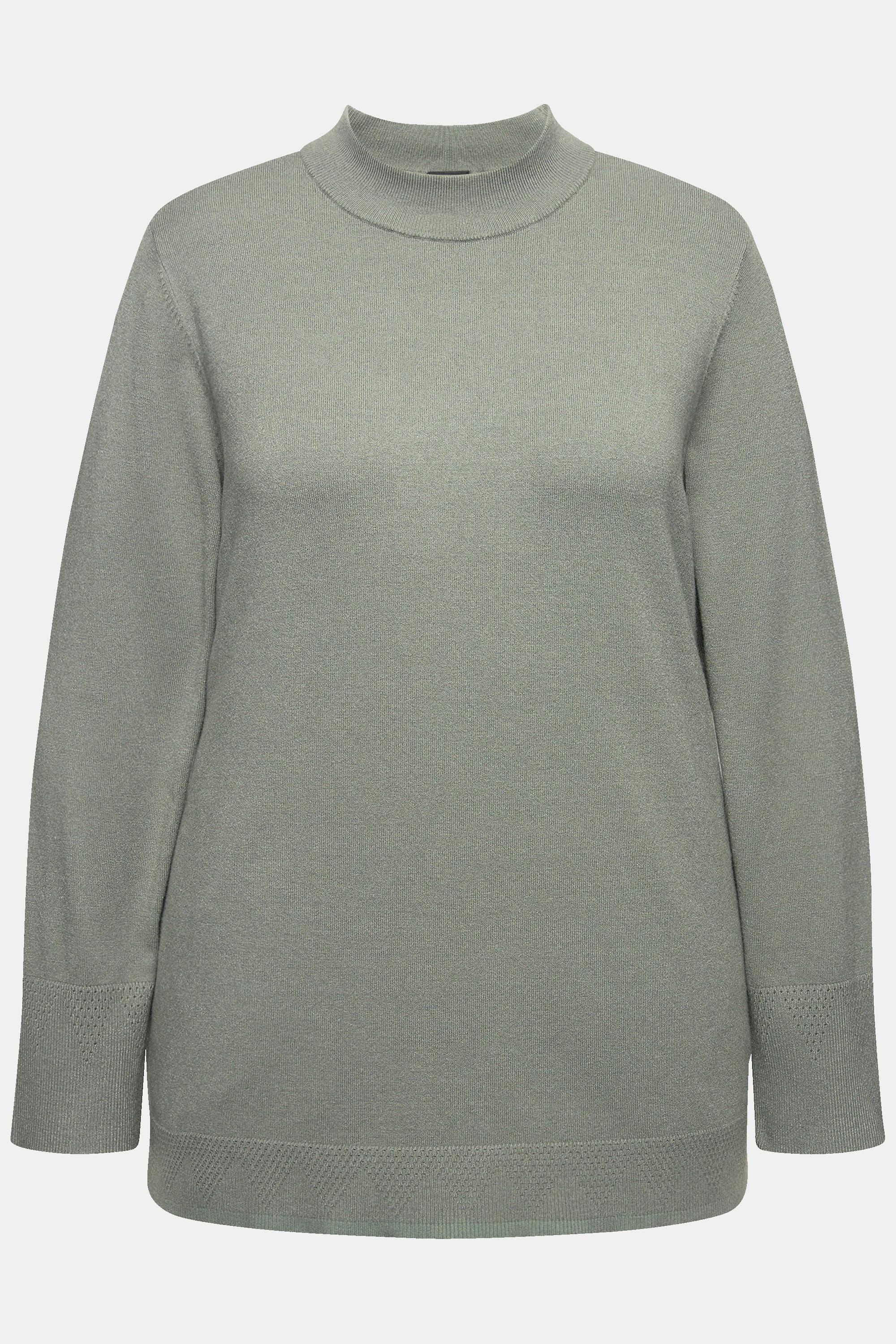 Ulla Popken  Pullover, Stehkragen, Langarm, Rippbündchen 