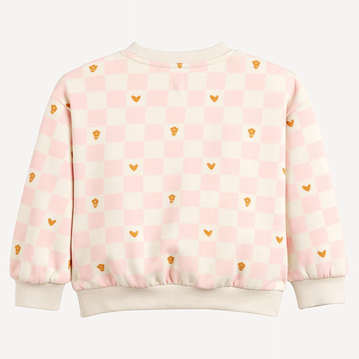 La Redoute Collections  Sweat col rond imprimé damier et coeurs 