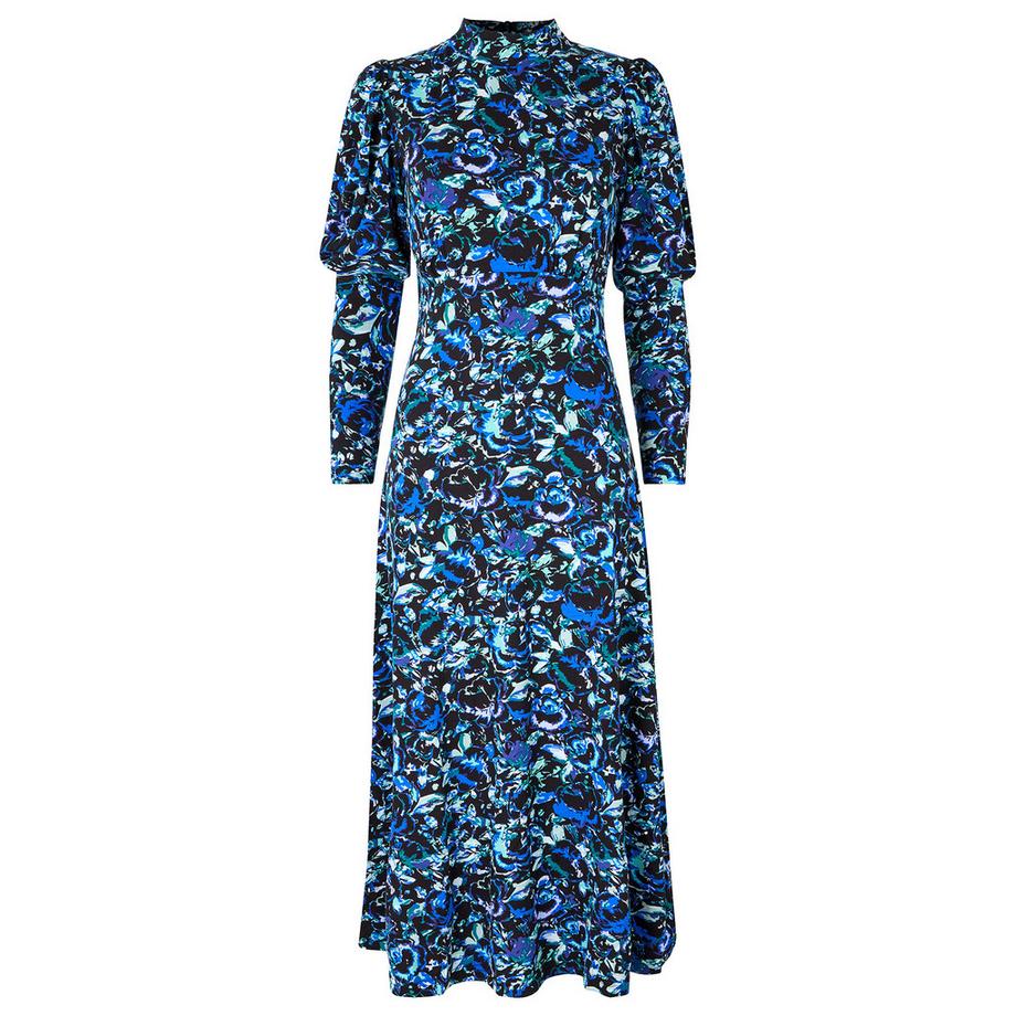 Joe Browns Abito in jersey floreale stile vintage con collo alto e ruches  