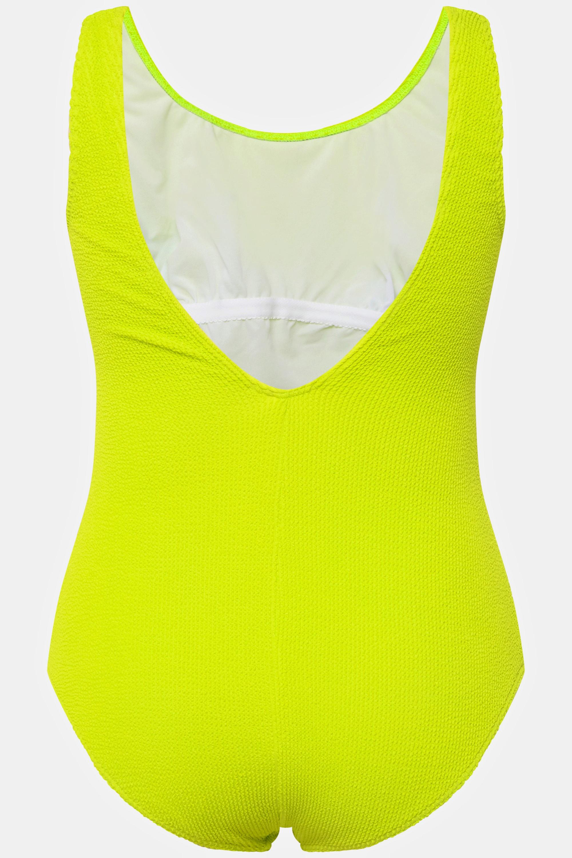 Ulla Popken  Maillot de bain sans bonnets souples. Tissu texturé et doublure. 