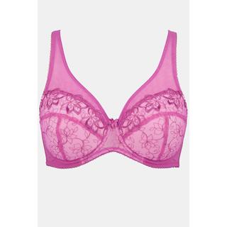 Ulla Popken  Reggiseno con ferretto, ricami, mezze coppe e mesh, coppa B-D 