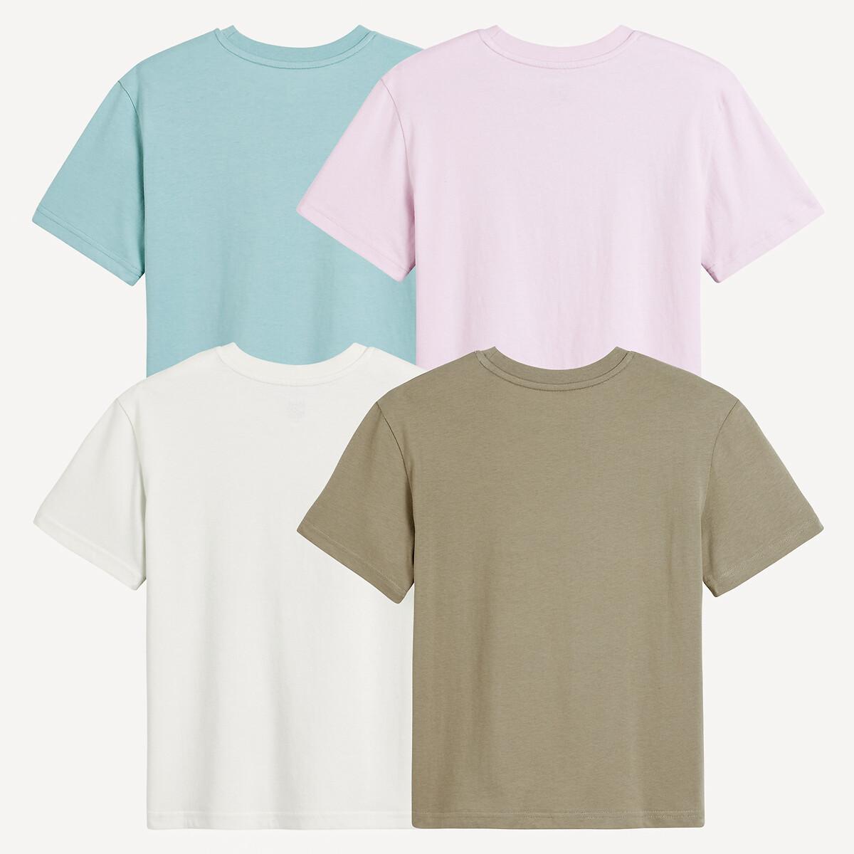 La Redoute Collections  4er-Pack T-Shirts mit Rundhalsausschnitt und Schriftzügen 