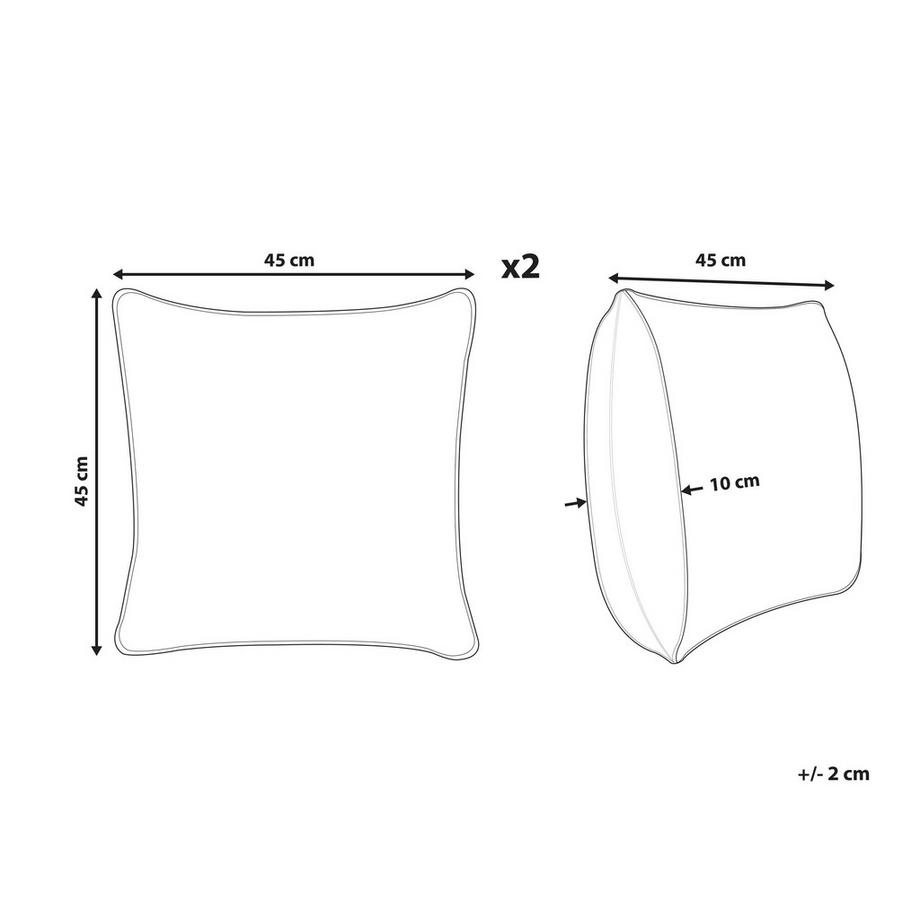 Beliani Dekokissen 2er Set aus Baumwolle Boho JOARA  