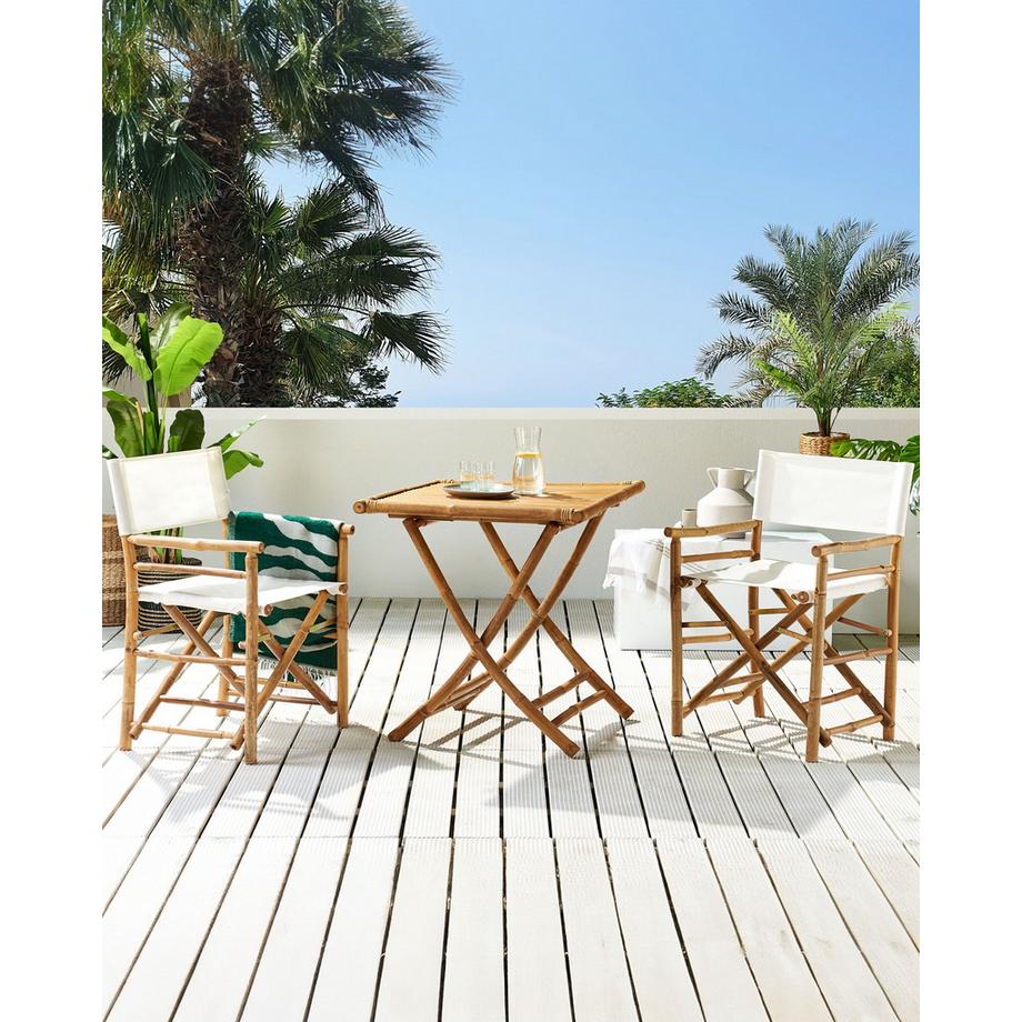 Beliani Set di 2 sedie da giardino en Legno di bambù Retrò MOLISE  