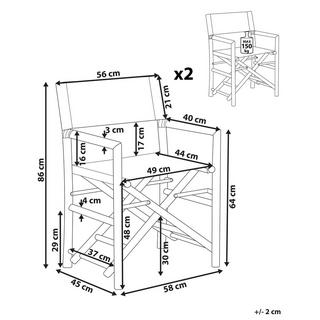 Beliani Lot de 2 chaises de jardin en Bambou Rétro MOLISE  