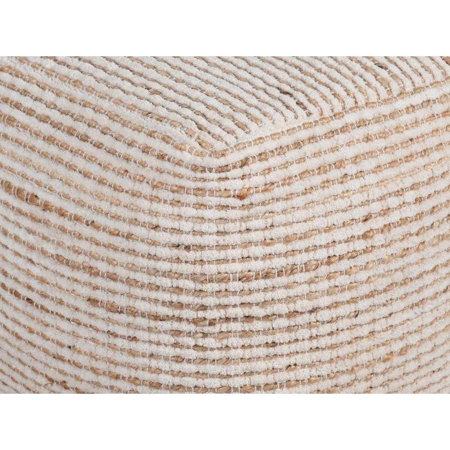 Vente-unique Pouf carré en coton et jute coloris ivoire et naturel ALBORGA  