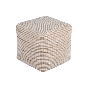 Hocker quadratisch - Baumwolle & Jute - Elfenbein & Natur - ALBORGA