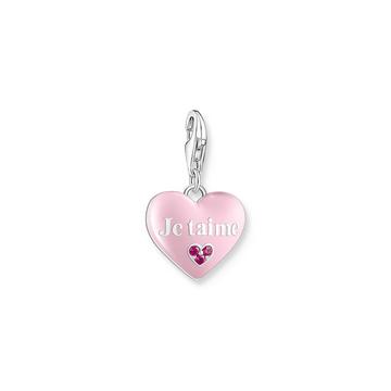 Pendentif à breloques Coeur rose