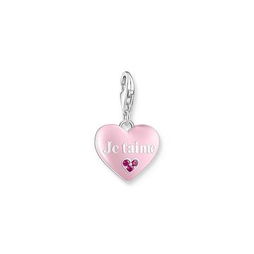 Pendentif à breloques Coeur rose