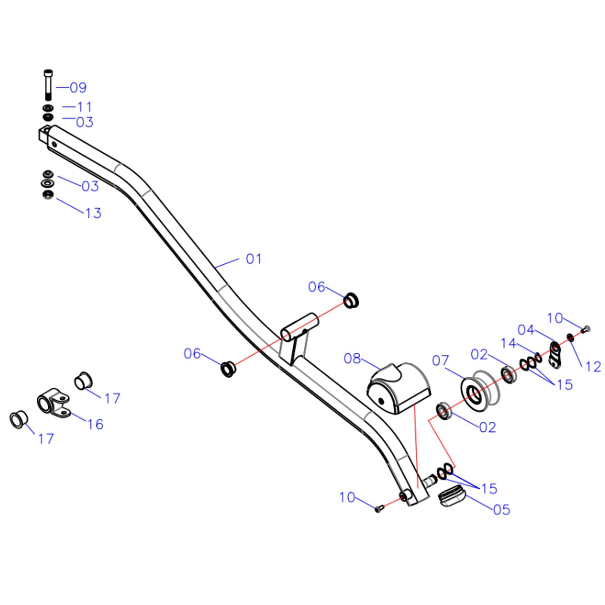 DOMYOS  Telaio braccio oscillante sinistro 