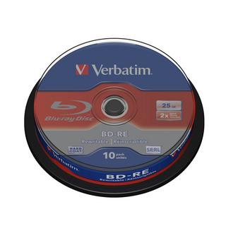 Verbatim  Verbatim BD-RE SL 25GB 2x 10 Pack Spindle 25 Go 10 pièce(s) 
