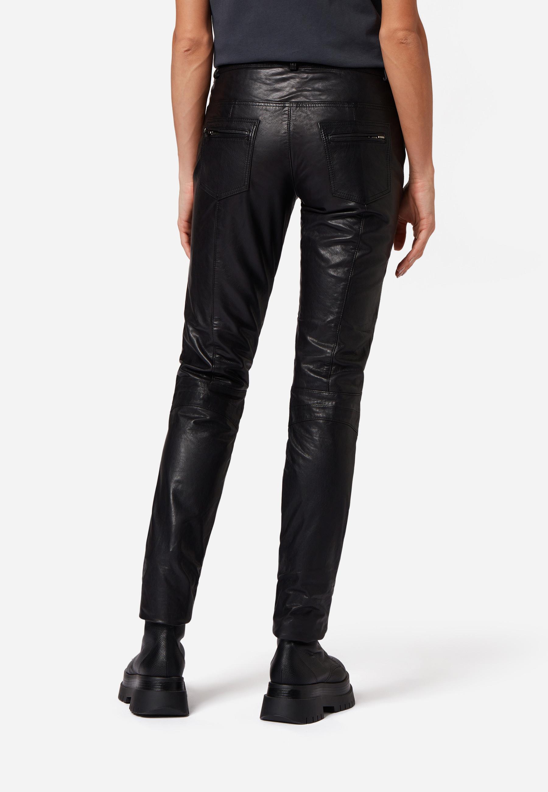 RICANO  Pantalon en cuir  Donna, avec éléments de biker 