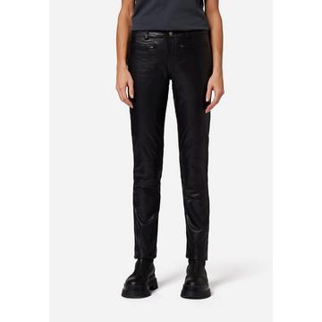 Pantalon en cuir  Donna, avec éléments de biker