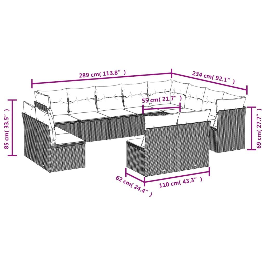 VidaXL set divano da giardino Polirattan  