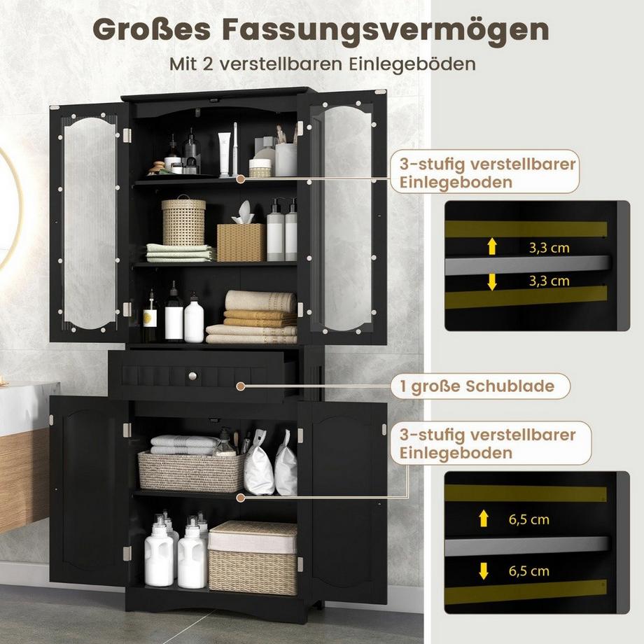 Northix Badezimmerschrank mit 4 Türen  