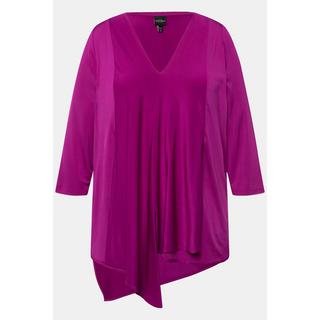 Ulla Popken  Slinkyshirt, Lagenoptik, A-Linie, V-Ausschnitt, 3/4-Arm 