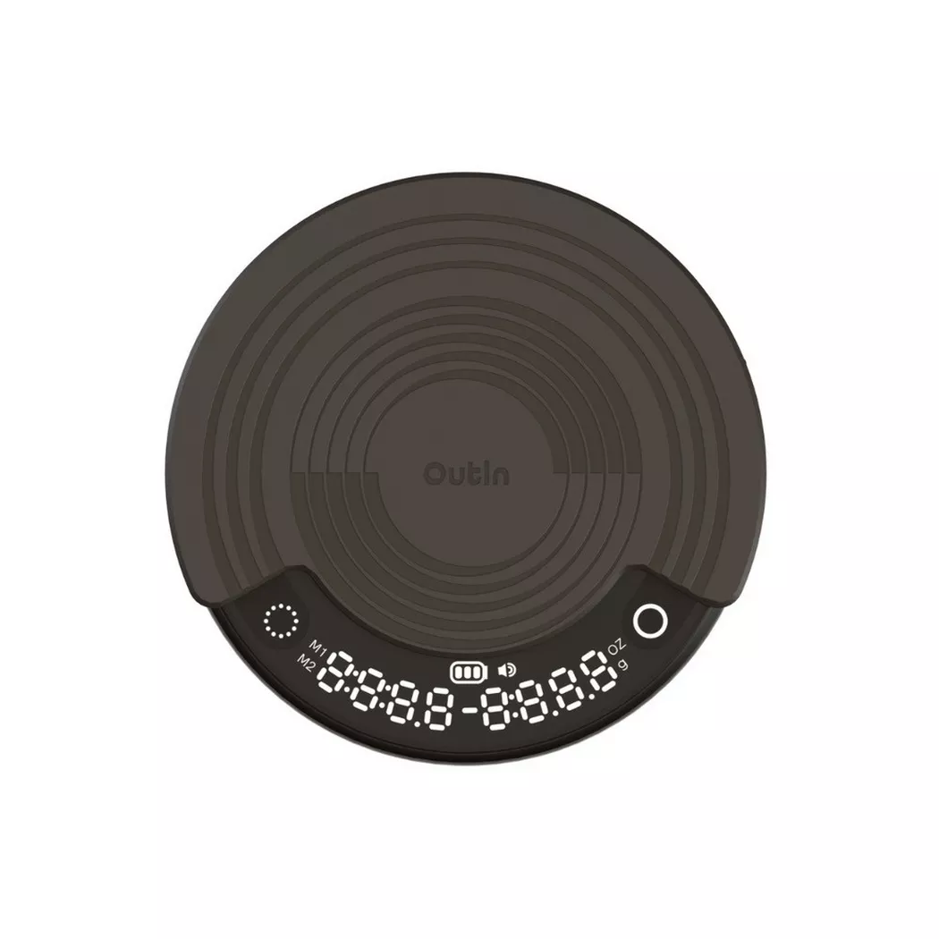 Báscula de Café Portátil OutIn Claro 2 kg/0.1 g – Precisión, Temporizador, Recargable