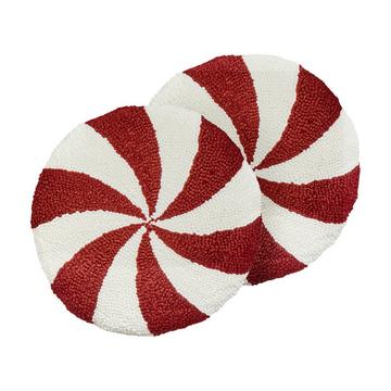 Kissen 2er Set aus Polyester Klassisch SWIRL CANDY