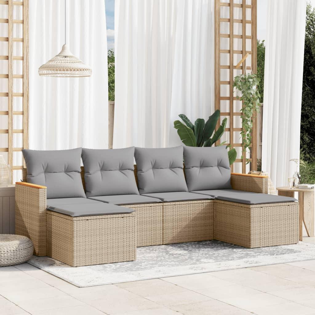 VidaXL set divano da giardino Polirattan  