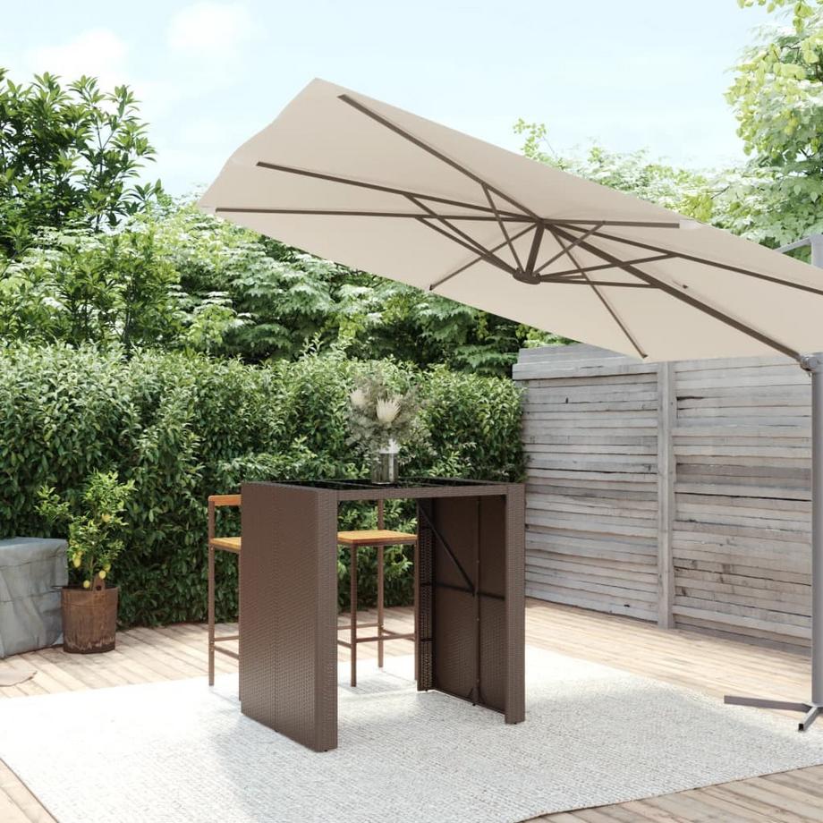 VidaXL Bartisch mit glasplatte poly-rattan  
