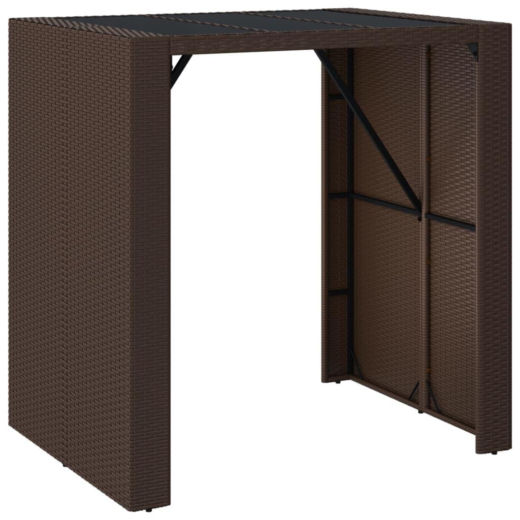 VidaXL Bartisch mit glasplatte poly-rattan  